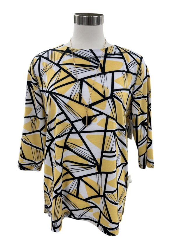 SOUTHERN LADY 3/4 SLEEVE GEO PRINT TOP - Image 4