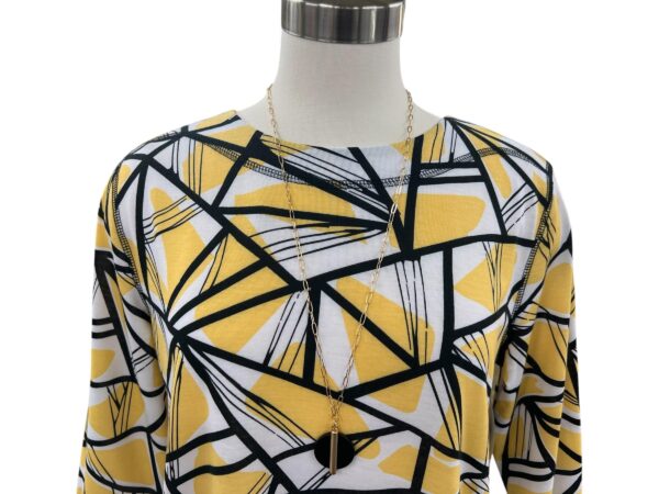 SOUTHERN LADY 3/4 SLEEVE GEO PRINT TOP - Image 2