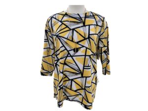 SOUTHERN LADY 3/4 SLEEVE GEO PRINT TOP
