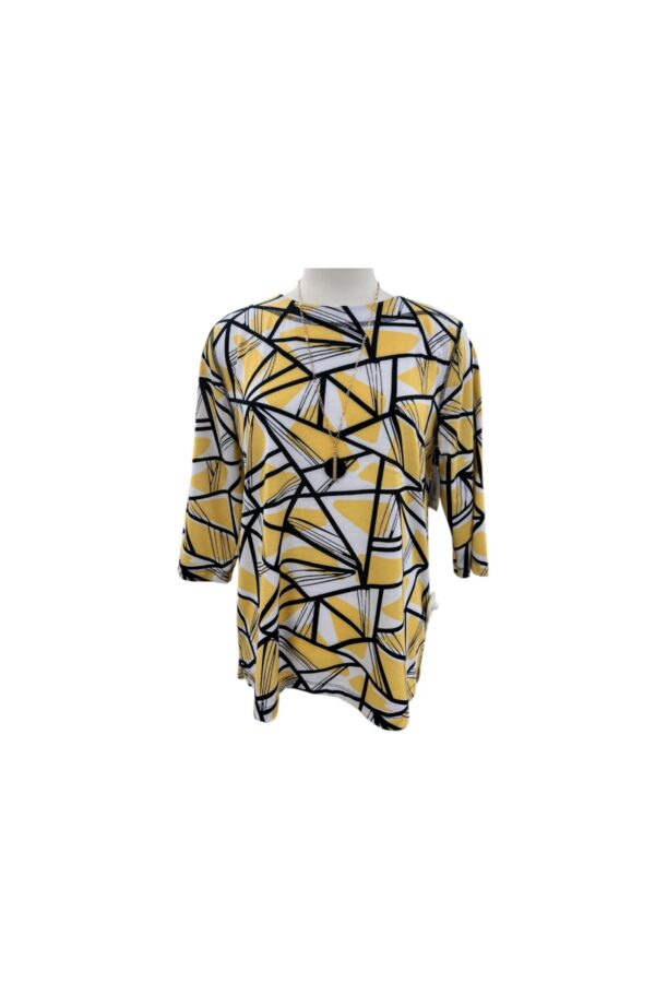 SOUTHERN LADY 3/4 SLEEVE GEO PRINT TOP