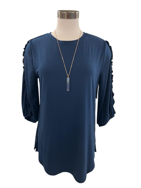 SOUTHERN LADY 3/4 RUFFLE TRIM SLEEVE TOP - Image 5