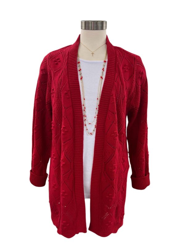 SOUTHERN LADY SCALLOP HEM OPEN CARDIGAN SWEATER - Image 4