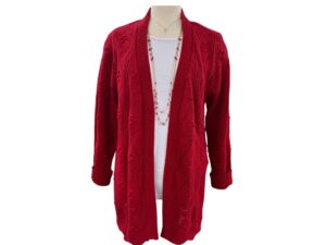 SOUTHERN LADY SCALLOP HEM OPEN CARDIGAN SWEATER