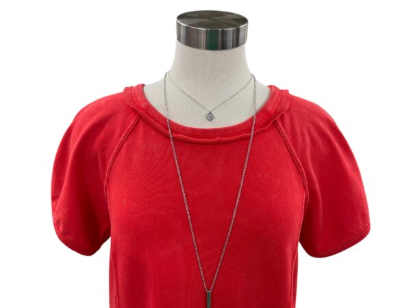 JODIFL FRENCH TERRY RAW SEAM PUFF SLEEVE TOP - Image 4