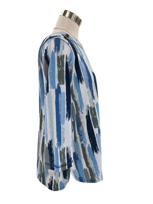 SOUTHERN LADY 3/4 SLEEVE BRUSH STROKE PRINT TOP - Image 3