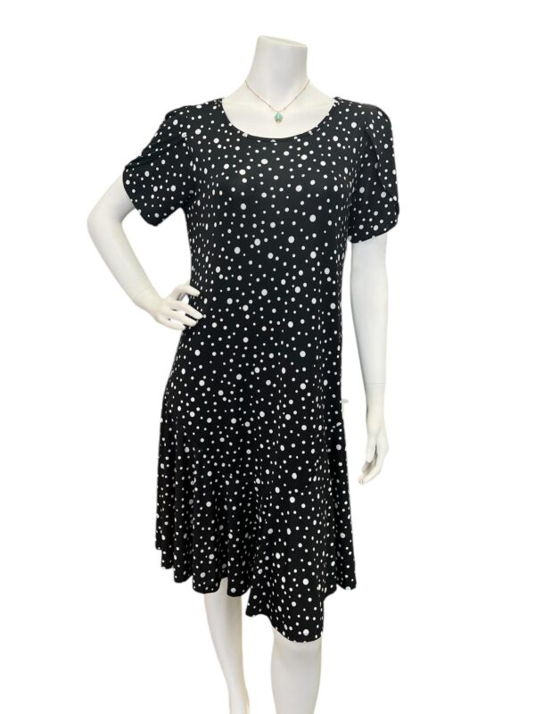 SOUTHERN LADY SHORT SLEEVE BLACK/WHITE POLKA DOT DRESS - Image 2