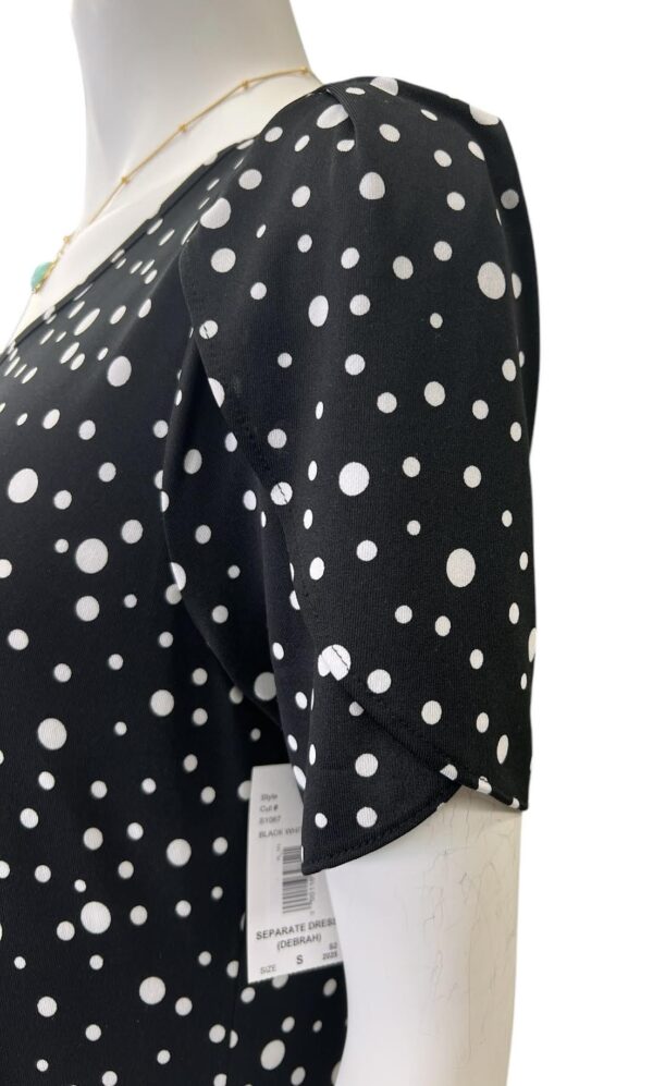 SOUTHERN LADY SHORT SLEEVE BLACK/WHITE POLKA DOT DRESS - Image 3