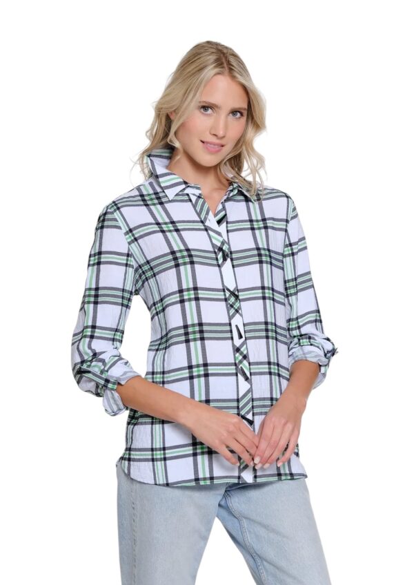MULTIPLES ROLL TAB BUTTON FRONT LONG SLEEVE SHIRT - Image 4