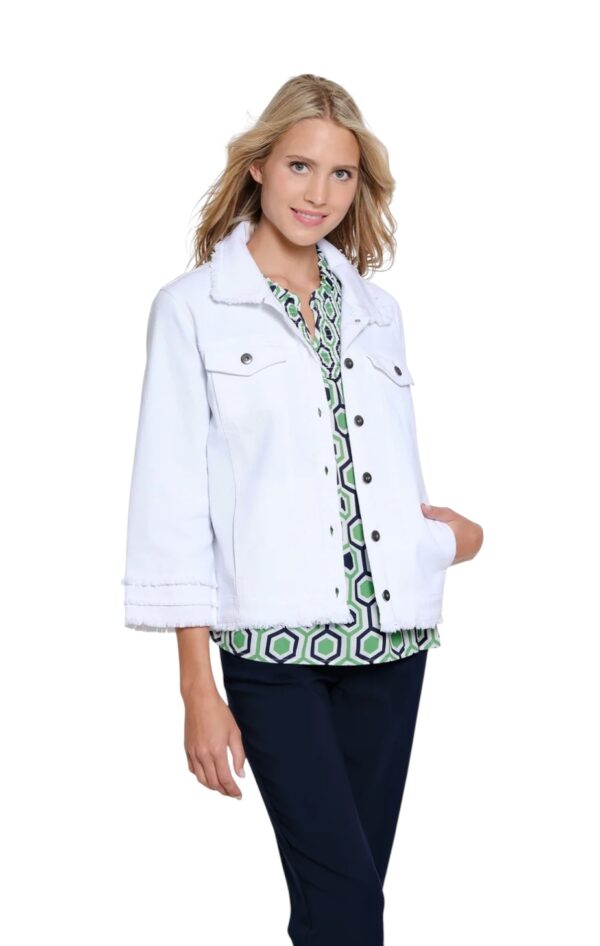 MULTIPLES FRINGE TRIM BUTTON FRONT JACKET - Image 3