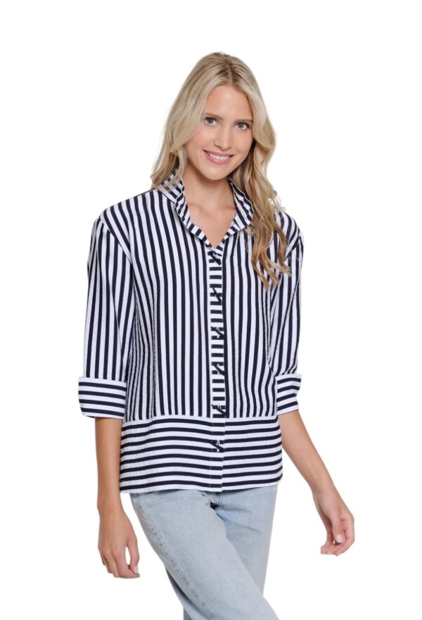 MULTIPLES WIRE COLLAR BUTTON FRONT SHIRT - Image 3