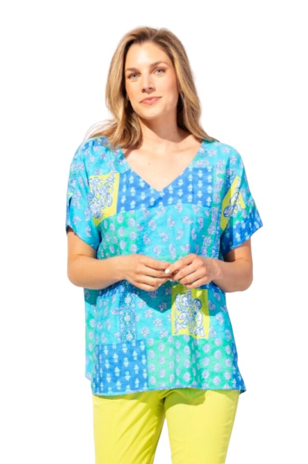 ESCAPE BY HABITAT REGATTA PAISLEY V-NECK TOP - Image 3