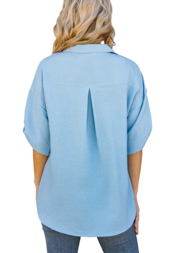 ANDREE ROLL SLEEVE BUTTON FRONT BLOUSE - Image 10