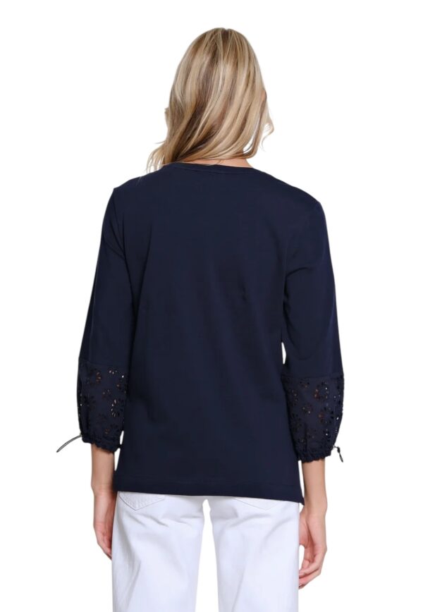 MULTIPLES DRAWSTRING WOVEN EYELET SLEEVE TOP - Image 6