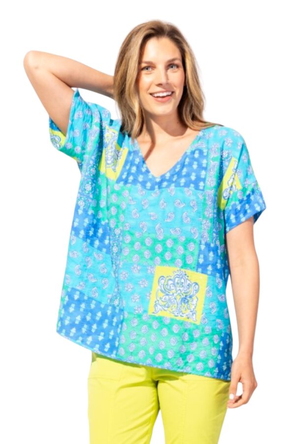 ESCAPE BY HABITAT REGATTA PAISLEY V-NECK TOP - Image 2