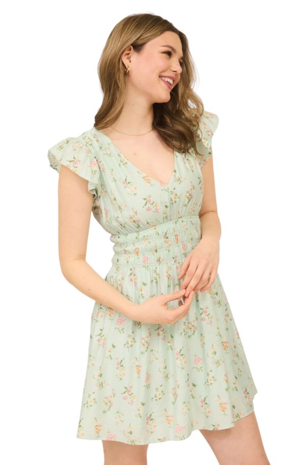 BLUPEPPER SAGE FLORAL MINI DRESS - Image 5