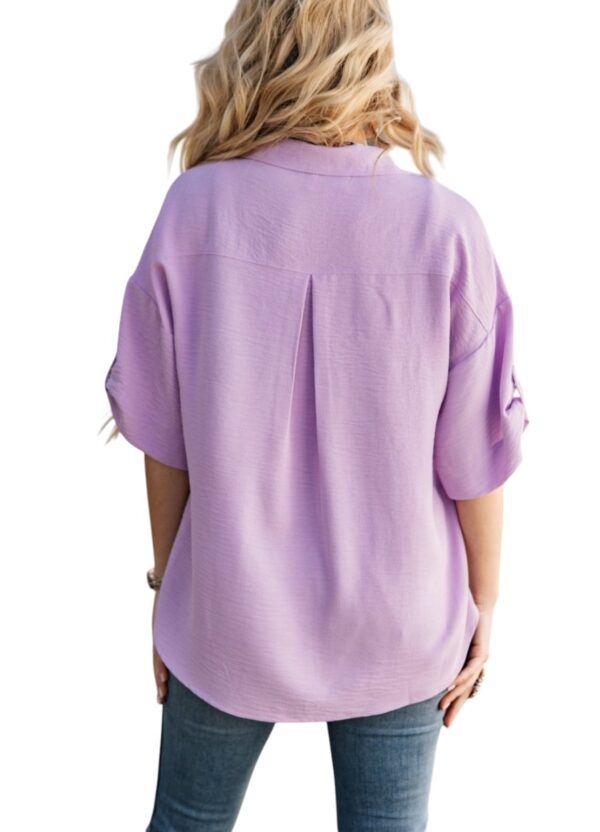 ANDREE ROLL SLEEVE BUTTON FRONT BLOUSE - Image 2