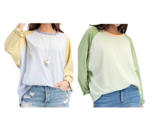 EASEL 3/4 RAGLAN SLEEVE COLOR BLOCK TEE