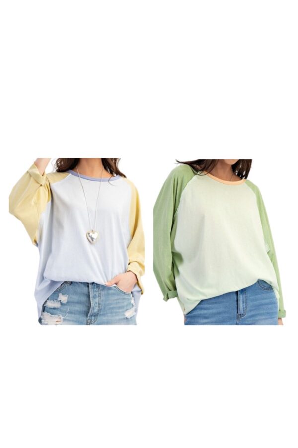 EASEL 3/4 RAGLAN SLEEVE COLOR BLOCK TEE