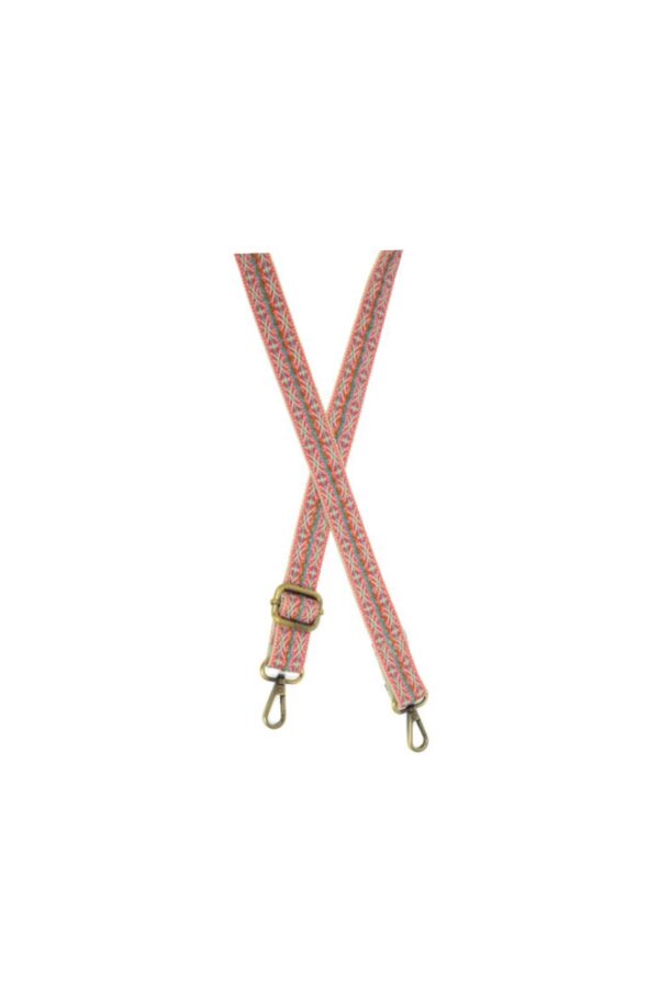 JOY SUSAN 1" FUCHSIA & TURQUOISE GUITAR STRAP