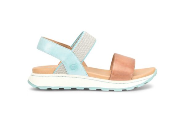 BORN SHOES MIMI SANDAL COGNAC/TURQUOISE