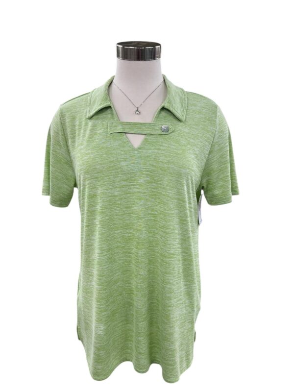 SOUTHERN LADY SHORT SLEEVE KNIT COLLARED TOP - Image 2