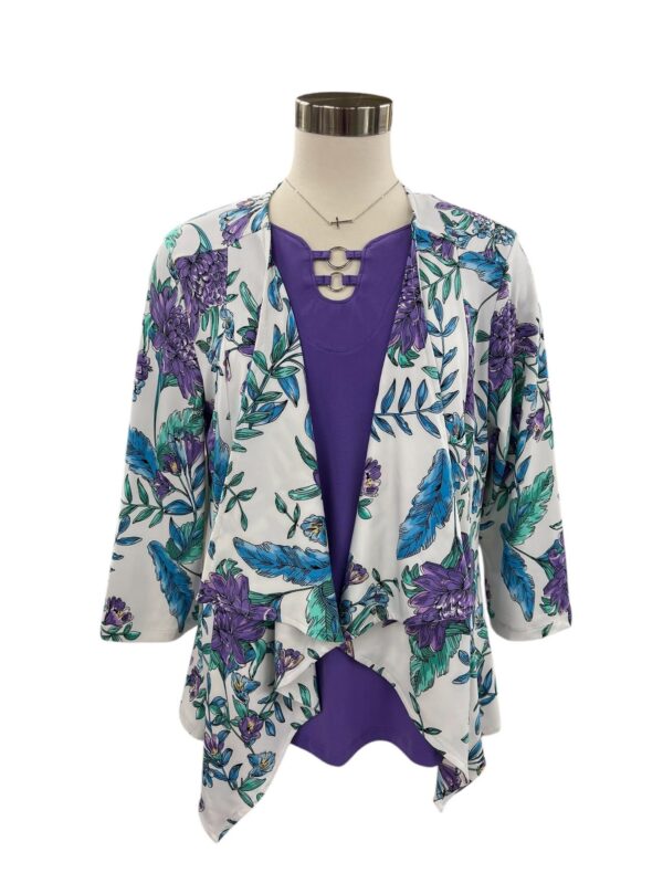 SOUTHERN LADY 3/4 SLEEVE FLORAL PRINT JACKET - Image 3