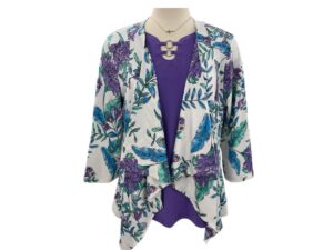 SOUTHERN LADY 3/4 SLEEVE FLORAL PRINT JACKET