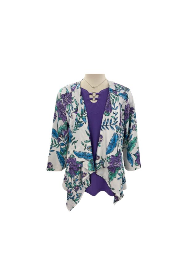 SOUTHERN LADY 3/4 SLEEVE FLORAL PRINT JACKET