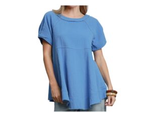 UMGEE GAUZE SHORT SLEEVE SEAMED TUNIC