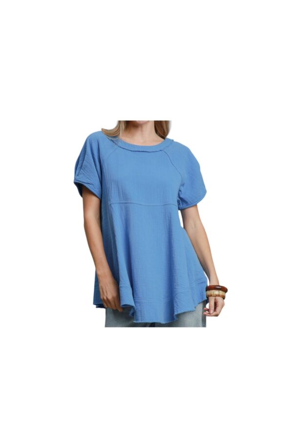 UMGEE GAUZE SHORT SLEEVE SEAMED TUNIC