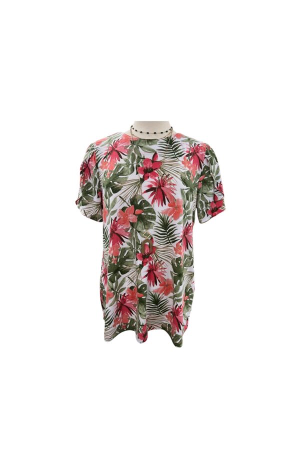 SOUTHERN LADY SHORT SLEEVE TROPICAL PRINT TOP