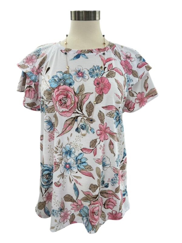 SOUTHERN LADY FLUTTER SLEEVE FLORAL PRINT TOP - Image 2