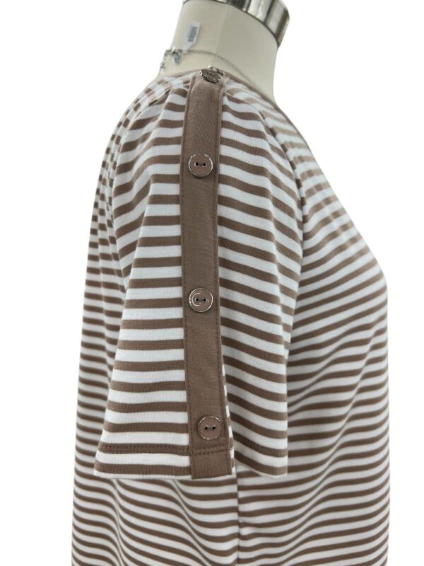 SOUTHERN LADY SHORT SLEEVE STRIPED KNIT TOP - Image 2