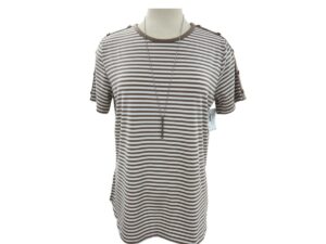 SOUTHERN LADY SHORT SLEEVE STRIPED KNIT TOP