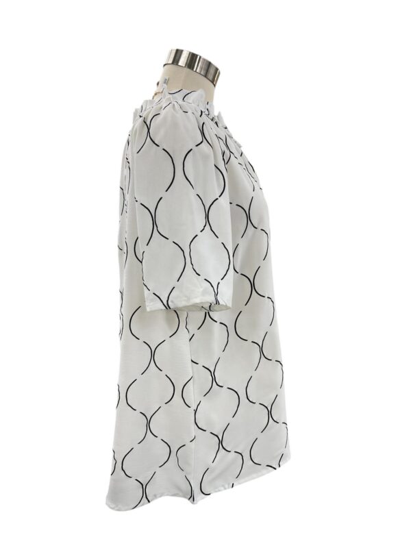 K&C CLOTHING IVORY PUFF SLEEVE PRINT BLOUSE - Image 3