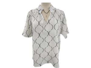 K&C CLOTHING IVORY PUFF SLEEVE PRINT BLOUSE