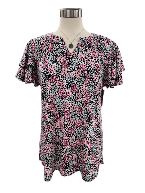 SOUTHERN LADY FLUTTER SLEEVE DOT PRINT TOP - Image 5