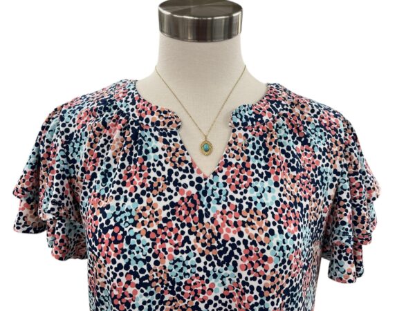 SOUTHERN LADY FLUTTER SLEEVE DOT PRINT TOP - Image 2