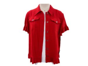MULTIPLES SHORT SLEEVE RUFFLE SLEEVE/HEM JACKET
