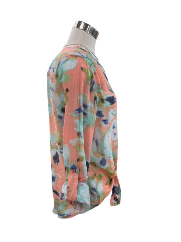 K&C CLOTHING CORAL/WISTERIA PRINT BLOUSE - Image 5