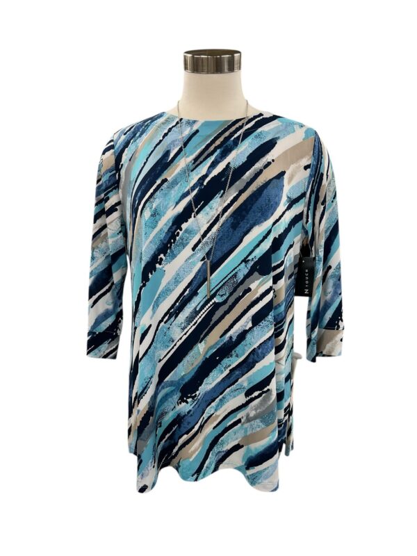 SOUTHERN LADY 3/4 SLEEVE ANGLE STRIPE TOP - Image 3