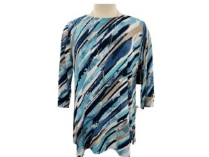 SOUTHERN LADY 3/4 SLEEVE ANGLE STRIPE TOP