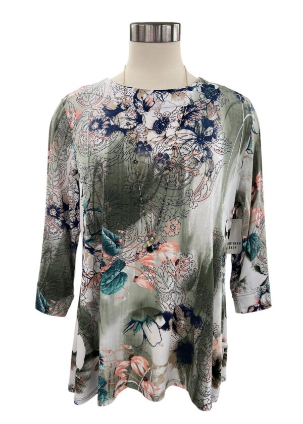 SOUTHERN LADY 3/4 SLEEVE PRINT TOP - Image 2