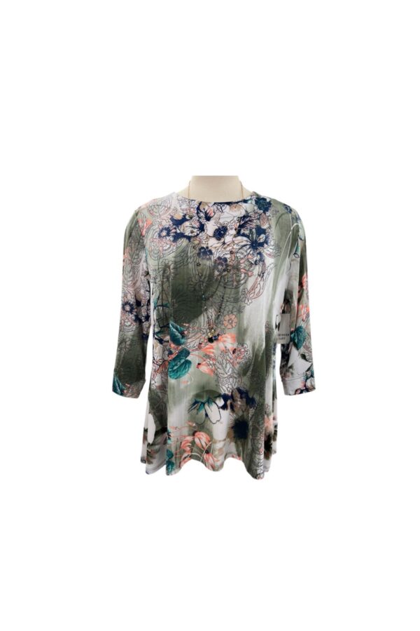 SOUTHERN LADY 3/4 SLEEVE PRINT TOP