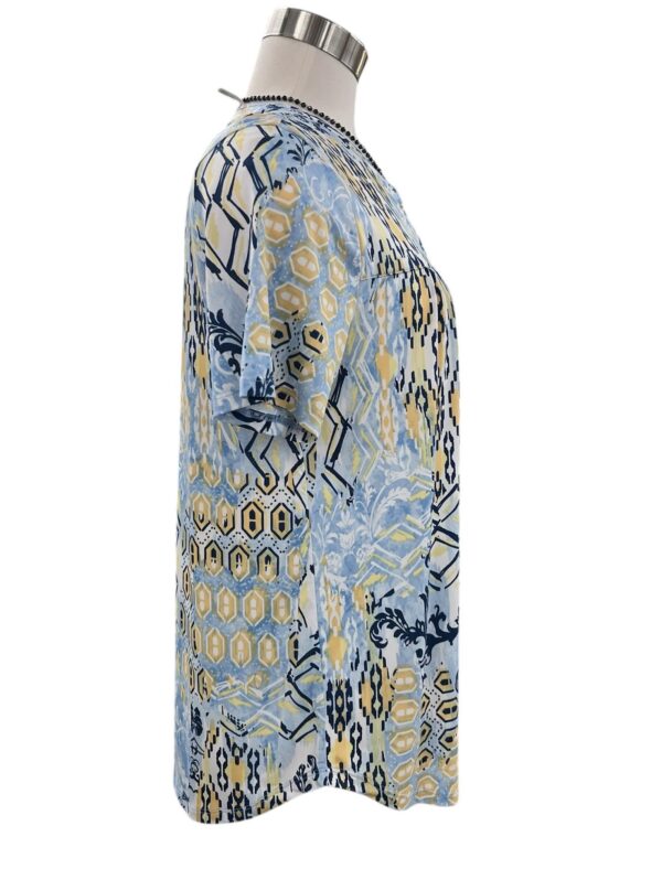 SOUTHERN LADY SHORT SLEEVE PATCHWORK PRINT TOP - Image 3
