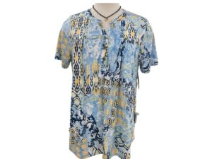SOUTHERN LADY SHORT SLEEVE PATCHWORK PRINT TOP