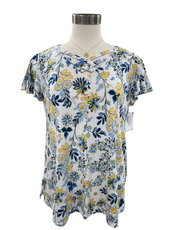 SOUTHERN LADY SHORT SLEEVE DITSY FLORAL TOP - Image 3