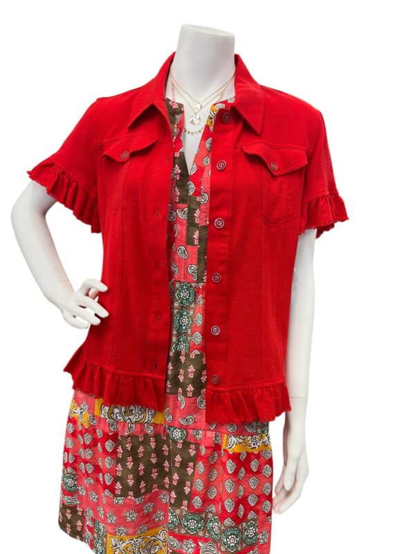 MULTIPLES SHORT SLEEVE RUFFLE SLEEVE/HEM JACKET - Image 5