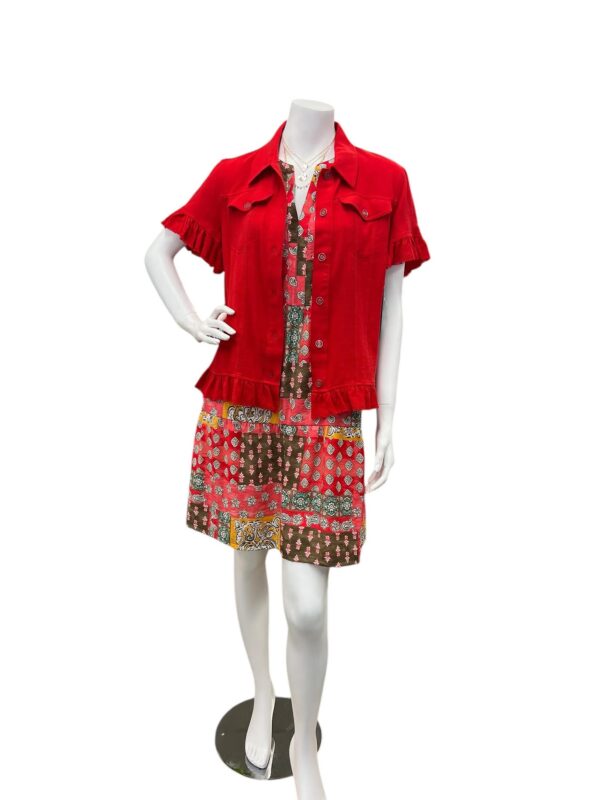 MULTIPLES SHORT SLEEVE RUFFLE SLEEVE/HEM JACKET - Image 6