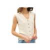 BE COOL COTTON SLUB BUTTON UP SWEATER VEST
